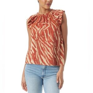 NWT Sam Edelman Women’s Baeley Printed Flutter Sleeve Top | S